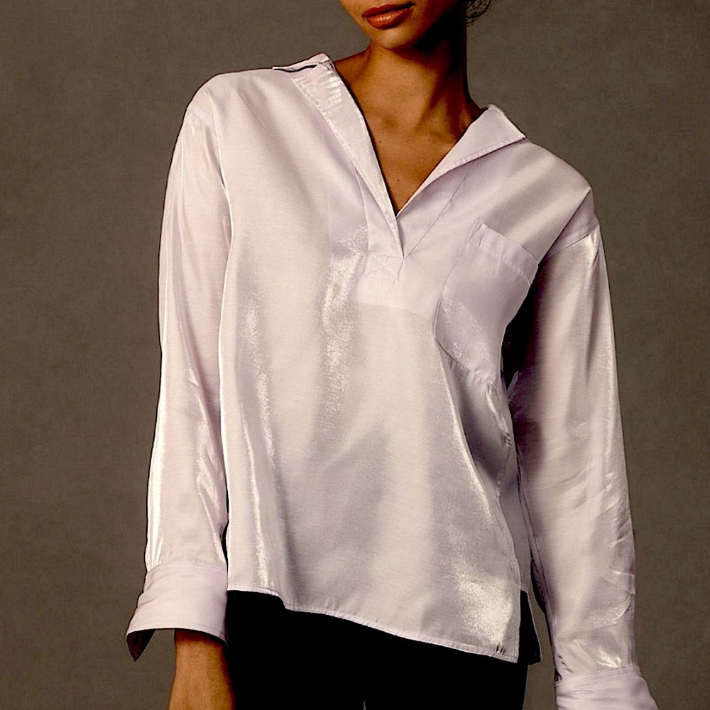 Anthropologie Pilcro Long Sleeve Shine Blouse, NEW
